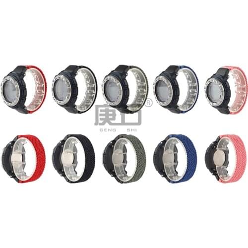 Braided Solo Nylon WatchBand Strap For PRG-260 550 250 250T 500 200 PRW-3500 5000 2500T 2000 3510 3510