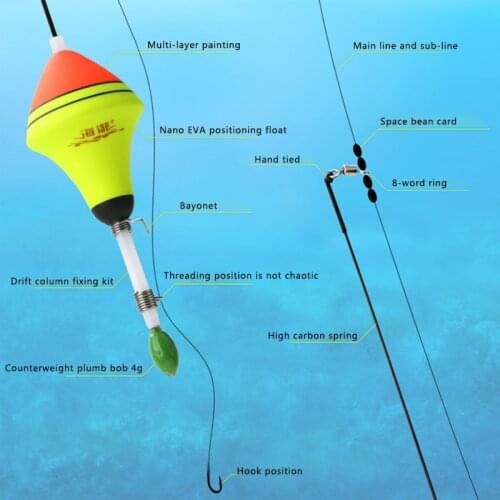 EVA Portable Automatic Fishing Float Long Water Drop Carp Professional Tackle Tool Night Light Fishing Float