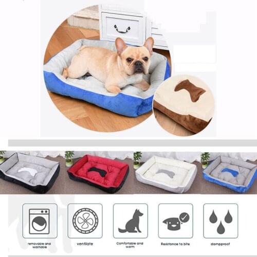 Bone Pet Bed Warm Pet bed linen For Small Medium Large Dog Soft Pet Bed For Dogs Washable House For Cat Puppy Cotton Kennel Wash