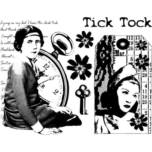 Tick tock Transparent Clear Silicone Stamp/Seal for DIY scrapbooking/photo album Decorative clear stamp A1128