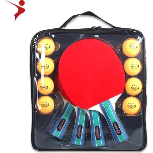 Table tennis racket with four shots and eight ball set Table tennis racket set with OEM custom processing