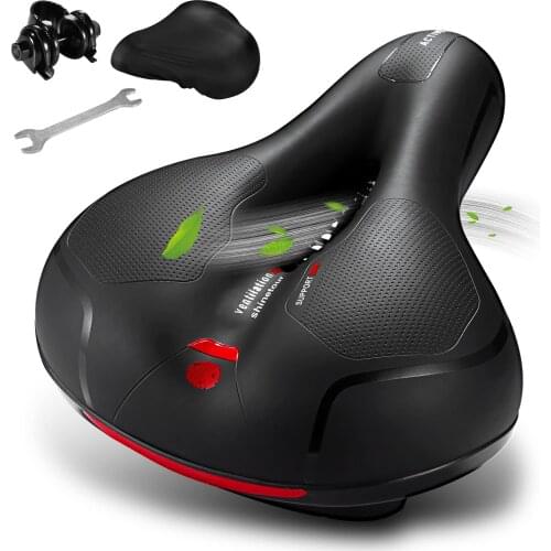 New Bicycle Cushion Mountain Bike Big Butt Saddle PU Leather Shock Absorption Comfortable Cycling Saddle Riding Accessories