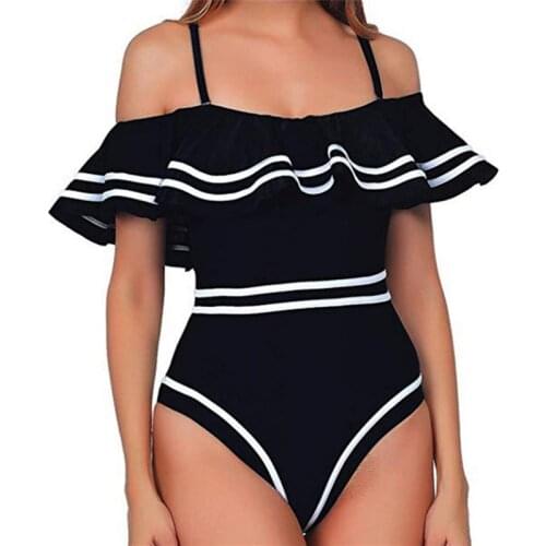 Sexy Swimsuit One Piece Swimwear Women Off Shoulder Monokini Bathing Suit Bodysuit Swimming Suit For Women