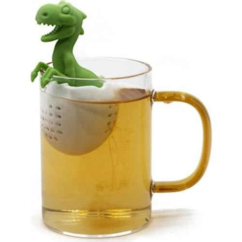 Tea Filter Baby Dinosaur Tea Leak Silicone Creative Product Tyrannosaurus Tea Filter Delivery Lovely Cartoon Egg Nest Cute Gifts