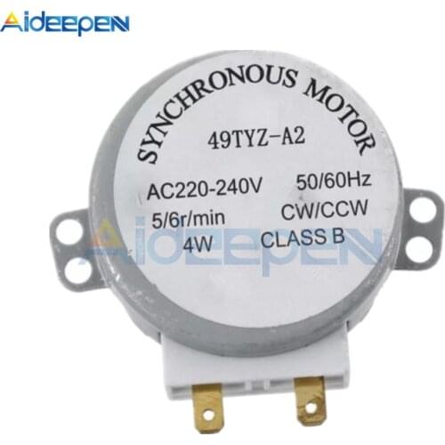 AC 220-240V 50/60Hz 5/6RPM 4W Turntable Synchronous Motor for Miniwave Oven Microwave Oven Accessories 49TYZ-A2