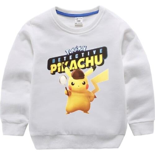 Takara Tomy Pikachu Pokemon Clothes Boys Girls Long Sleeved Hoodie Tops Carrtoon Children Kids Clothing for 1-10Years
