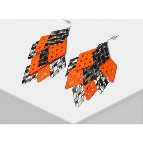 Amorita boutique drop Earrings with diamond squares