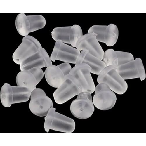 100pcs Rubber Earring Back Silicone Round Ear Plug Blocked Caps Earrings Back Stoppers For DIY Parts Jewelry Findings Making