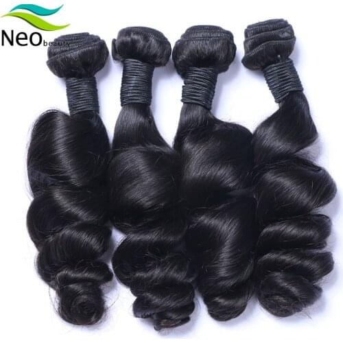 10 A Neobeauty Hair Brazilian Loose Wave Hair Bundles 1/3/4 Bundles Virgin Human Hair Weave Bundles 100% Human Hair Extensions