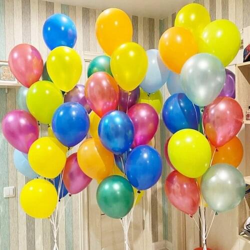 100pcs/set 12inch Pearl Latex Balloon Clear Pink Gold Helium Globos Baby Shower Wedding Decoration Birthday Party Event Supplies