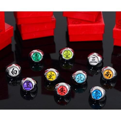 2021 Narutos Ring Anime Cosplay Narutos Accessorie Akatsuki Zhu Mustachi Zero Payne Jade Scorpion Men Kids Birthday Gifts Toys