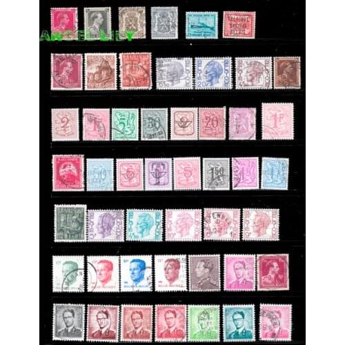 45 PCS Belgium Old / Vintage Postage Stamps With Post Mark For Collection A0305