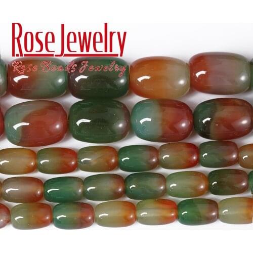 Natural Stone Beads Peacock Agates Drum Barrel Shape Beads Semi-Finished Handmade Bracelet Beads DIY Necklace Accessory