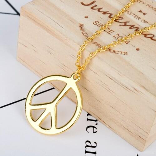 Mans World Peace Symbolic Pendant Necklace 2017 Fashion Jewelry Necklace Colar Gifts Souvenir