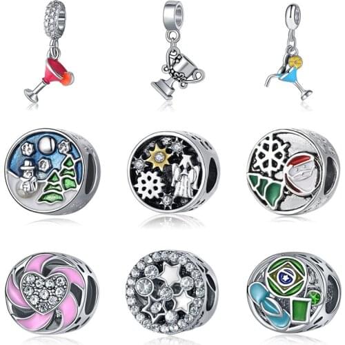 DIY charms plata de ley original bracelet jewelry valentines day piercing bijoux kolczyki oorbellen beads jewellery
