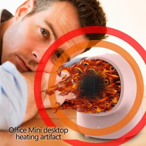 Household Office Mini Desktop Electric Fan Heater Built-in Smart Cymbal Control Temperature Personal Handy Warmer Machine