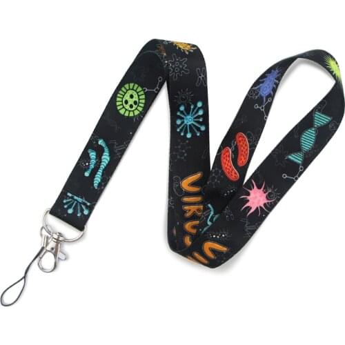 DZ513 Cell DNA Doctor Nurse Key lanyard Car KeyChain ID Card Pass Gym Mobile Phone Badge Kids KeyRing Holder Jewelry
