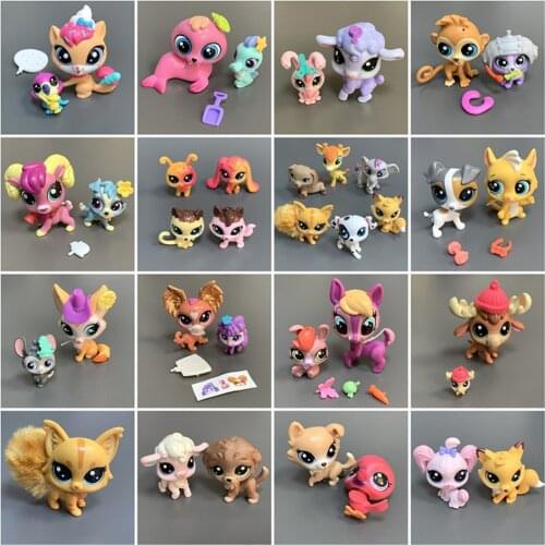 LPS Little Sheep Puppy Cat Maine Coon Deer Bunny Animals Action Figures Cartoon Doll Pet Shop Toys DIY Girls XmasBirthday Gift