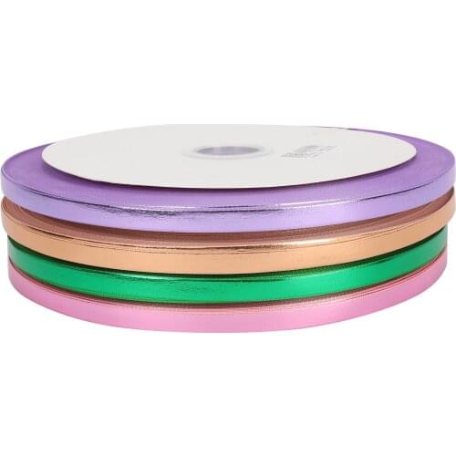 HSDRibbon 9MM 3/8 inch Solid Green Pink Purple foil Printed Grosgrain Ribbon