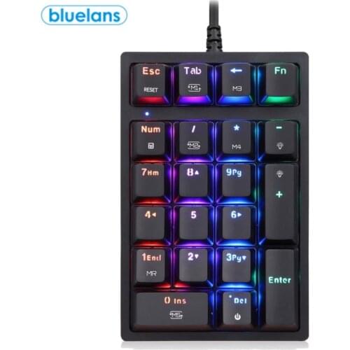 K24 LED RGB13 Kinds Of Backlight Expansion 21 Key Wired Mechanical Keyboard Abs Keycap For 61/87/104 Key Mechanical Keyboard