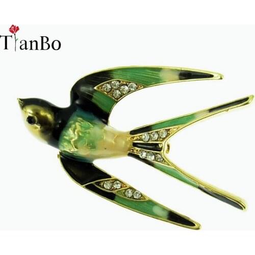 Classic Alloy Enamel Swallow Brooch Pins Metal Scarf Pins Christmas Gift Banquet Weddings Accessories
