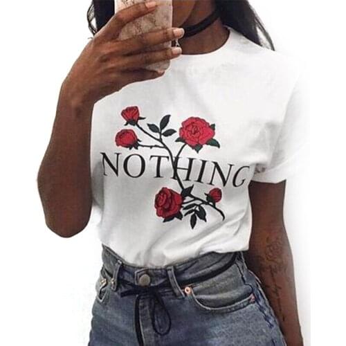 Summer Fashion Casual Women Short Sleeve Leisure Shirts Ladies Woman Tops White Printed Letter T-shirt Blusas Femininas