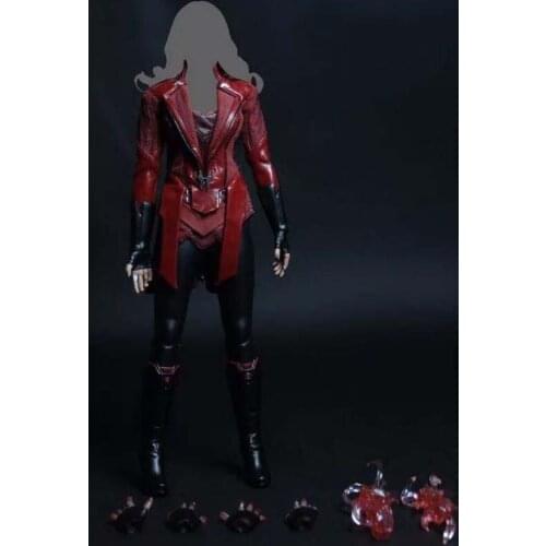1/6 Scale Scarlet Witch Combat Clothing Suit with Boots Set for 12in Action Figure Accessories Scene Toy