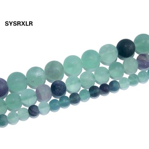 Dull Polish Matte Natural Stone Fluorite Round Loose Beads For Jewelry Making Charm DIY Bracelet Necklace 6 8 10 MM Strand 15