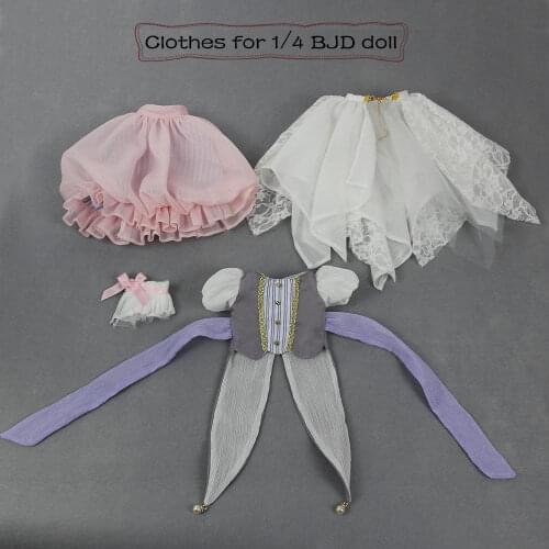 Forturn days outfit only for 1/4 bjd 45cm doll pink dress white lace Tuxedo clothes lolita suit lady girl gift