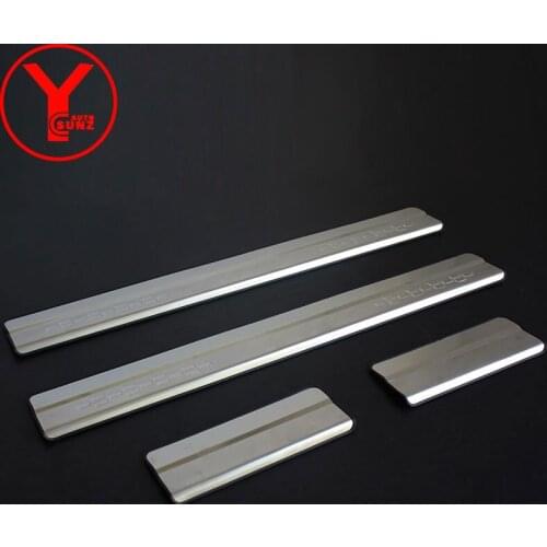 Stainless Steel Scuff Plate Door Sill Door Step Protector Car Styling Accessories For toyota vios Sedan 2014 2015 2016 YCSUNZ