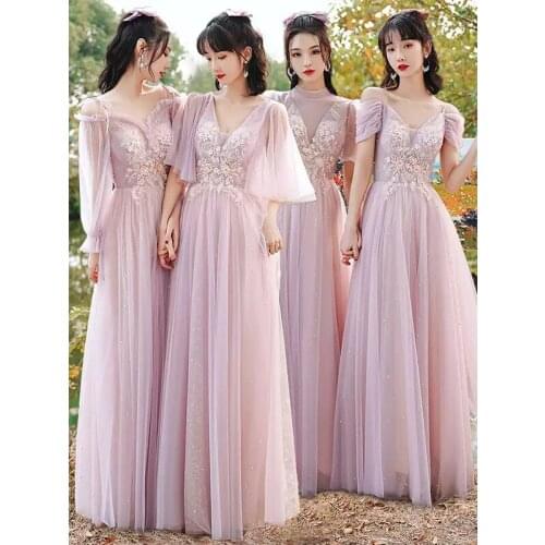 Bridesmaids Dress Illusion Short V-Neck Spaghetti Straps Embroidery Appliques Pearls Tulle Vintage Women Wedding Party Gown E593