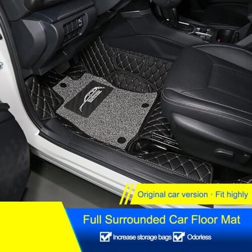 QHCP Microfiber Leather Car Floor Mats Carpet Rug Protector Lengthen Wire Mat Accessories For Subaru Forester 2019 Car Styling