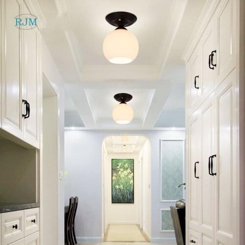 Modern Simple Creative Corridor Hallway Glass Single Head Ceiling Lamp Led Balcony Lamp