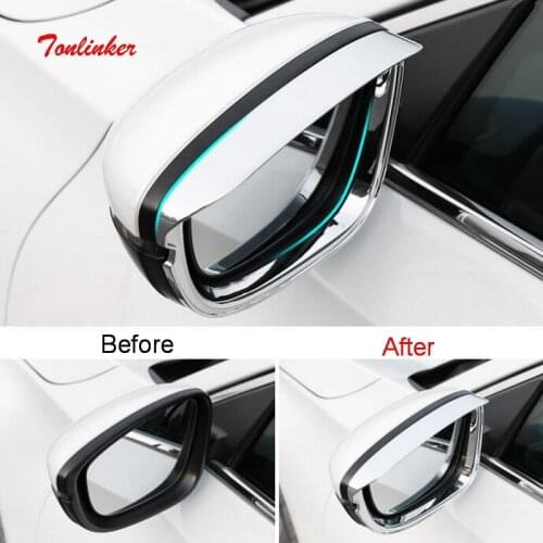 Tonlinker Exterior Car Door Rear view mirror Cover sticker for HONDA ACCORD 2018-19 Car Styling 2 PCS ABS Chrome Cover sticker