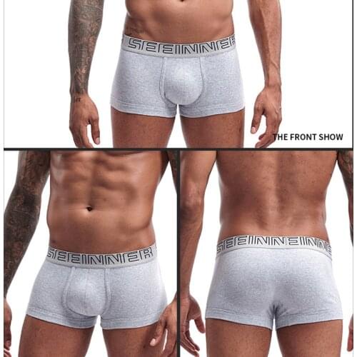 Cotton Mens Underpants Soft Boxer Men Breathable Solid Underwear Flexible Boxershorts Cuecas Homme Panties