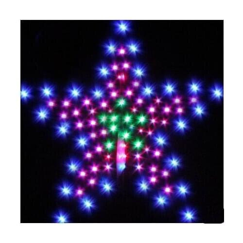 Outdoor Fun Sports New 3 Square Led Five-pointed StarKite Carbon Rod Nylon Cloth