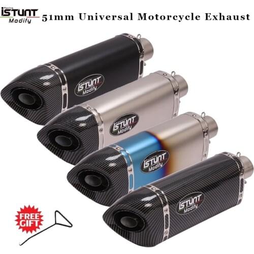 Universal 38-51MM Motorcycle Exhaust Muffler Pipe Stainless Steel GP Scooter Motorbike Pipe For Honda CBR1000RR R1 R3 R6 Z900