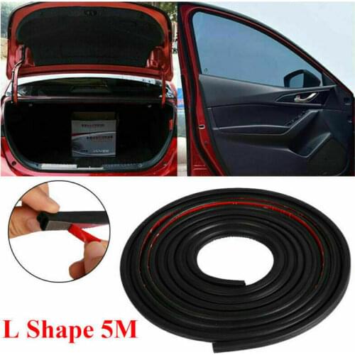 Soundproof Car Door Edge Trim Moulding Seal Strips Rubber Weatherstrip 5M Car Door Rubber Seal Strips L Shape Sealing Strips New