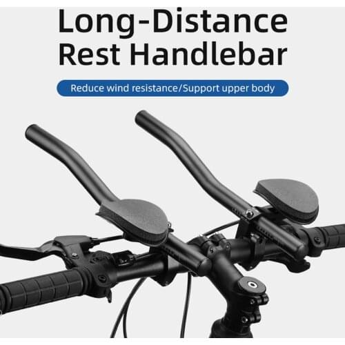 Bike Rest Handle Bar Bike Cycling Race Bicycle Aluminum Alloy Triathlon Handlebar Rest Handle Bar Separated 2 pcs Pipe Rest End