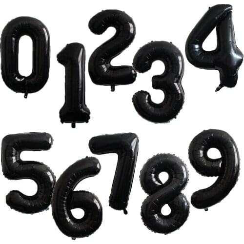 1pc 40inch Large Number Foil Balloon Black Digit Foil Balloon Baby Shower Wedding Birthday Party Decoration Party Event Supplies