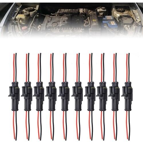 10 Pairs 2 Pins Electrical Car Motorcycle Terminals Male Female Auto Waterproof Automotive Wire Connector Plug