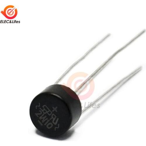 10PCS NEW 2W10 2A 1000V Bridge Diode Rectifier 4 Pin Single Phase Full Wave 2 Amp 2W Electronic Chips