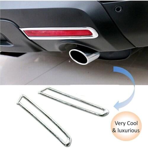2 Pcs Chrome Rear Tail Fog Lights Lamps Covers Trim For Ford Explorer 2011-2015
