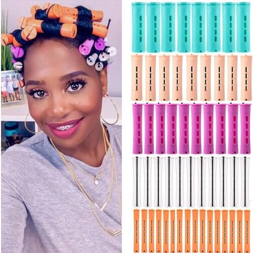 Perm Rods and 20 Pieces 6 Sizes Hair Rollers with Hair Cold Wave Rods Hair Curler for Women Long Short Hair