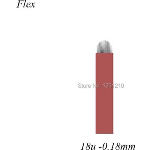 50PCS Flex 0.18mm Nano U18 Microblading Needles Laminas Flexy U 18 for 3D Embroidery Manual Tattoo Pen