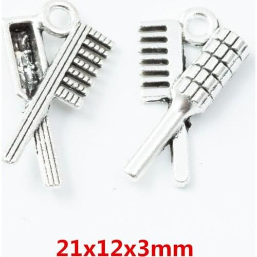 60 pieces of retro metal zinc alloy comb pendant for DIY handmade jewelry necklace making 6823