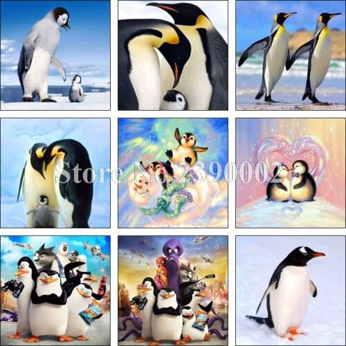 Needlework DIY 5D Diamond Mosaic Penguin Diamond Painting Cross Stitch Kits Diamond Embroidery Full Rhinestones Home Decor Gift