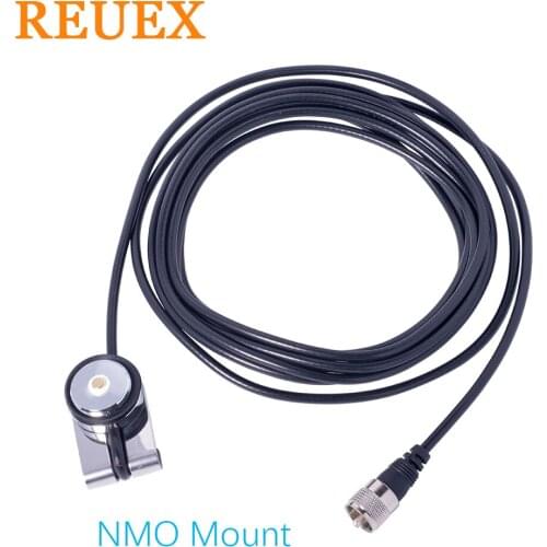 REVEX Car Mobile Radio Walkie Talkie Super Gainer Low Loss RG-58 Coaxial Cable 5M 16ft PL-259 TO NMO Mount Extend Cable