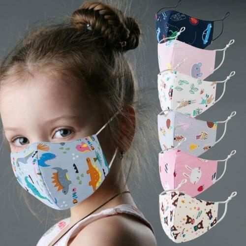 Kids Cartoon Face Masks Dinosaurs Pattern Mouth Masks For Children Girls Boys Cute Designer Fabric Masque Ear Bandage Mascaras