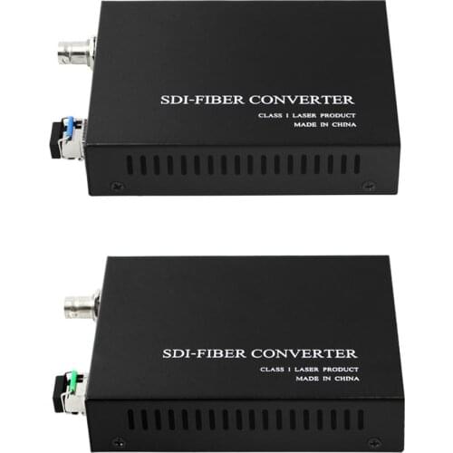 HD SDI Fiber Optic Media Converter Transmitter and Receiver 1 Pair - Video Audio RS485 Data Over Fiber